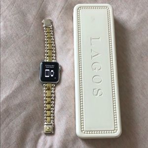 Lagos Apple Watch with silver and gold band